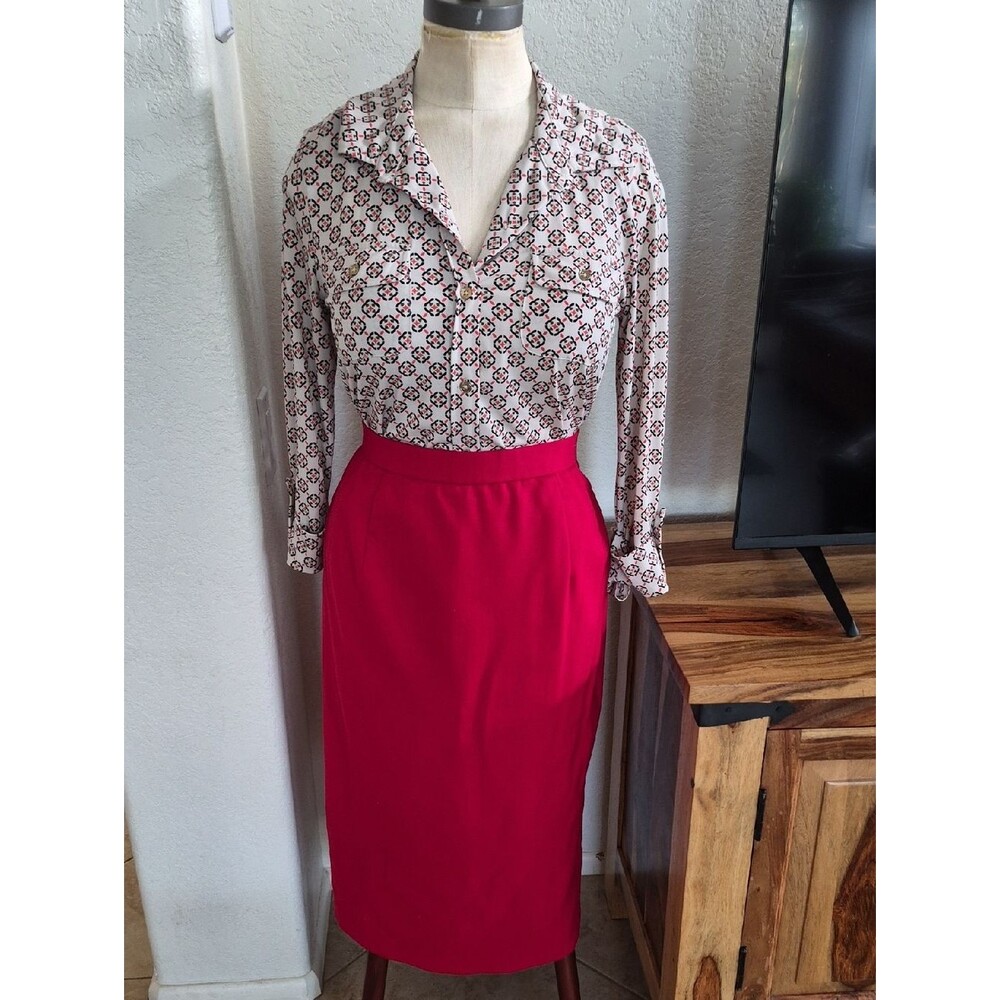 Career essentials, vtg. Wool, Midi, high waist pencil Skirt